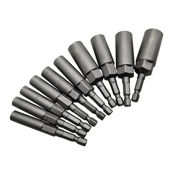 Набор стальных торцевых ключей из 10 шт. Для дрелей, ударных приводов, инструментов с ручками для электроинструментов 25