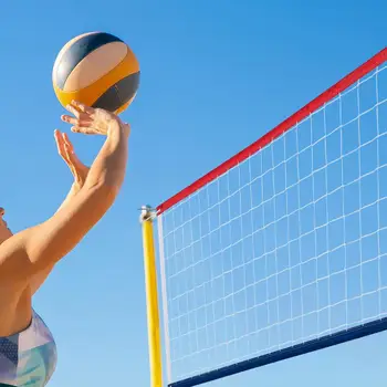Спортивные принадлежности, прочная, устойчивая к разрыву волейбольная сетка, идеально подходящая для игр в помещении / на открытом воздухе, на пляже, на заднем дворе, в бассейне, устойчивая к атмосферным воздействиям 9