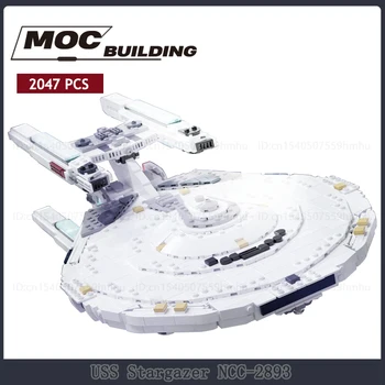 Space MOC Строительные Блоки USS Stargazer NCC-2893 Технологические Кирпичи Модель Шаттла Научные Творческие Игрушки Коллекция Подарков 12