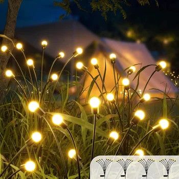 Солнечный светодиодный светильник Наружные Водонепроницаемые Садовые Ландшафтные фонари на солнечной энергии Садовые фонари Firefly Газон Садовый декор Солнечный Свет 3