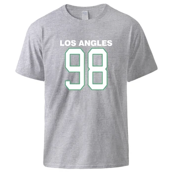 Футболка с принтом Los Angles 98, мужские удобные хлопчатобумажные крутые футболки, мягкая дышащая модная одежда с круглым вырезом, оригинальные футболки 12
