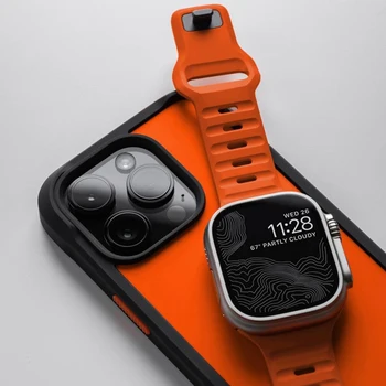 Спортивный ремешок Для Apple Watch 8 7 Серии 44 мм 45 мм Мягкий Силиконовый Резиновый Ремешок Для часов iWatch 6 5 4 3 2 1 42 мм 49 мм Браслет 22