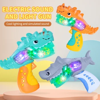 Детский игрушечный пистолет с подсветкой, музыкальное снаряжение, Игрушка-динозавр, Электрическая светящаяся игрушка, Рождественский подарок на Хэллоуин 12