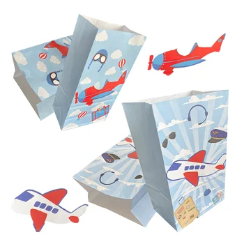 8 шт. /компл., украшения для вечеринки в самолете, бумажная сумка для подарков на день рождения, тематические подарочные пакеты для путешествий, принадлежности для душа для мальчиков 14