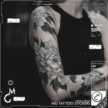 Японская цветочная татуировка для женщин Водонепроницаемые временные наклейки с татуировками Стойкое искусство Поддельная цветочная татуировка Ретро наклейка с татуировкой на руке 15