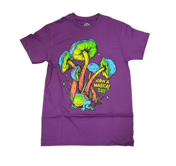 Удачного дня, фиолетовая футболка с рисунком гриба 19
