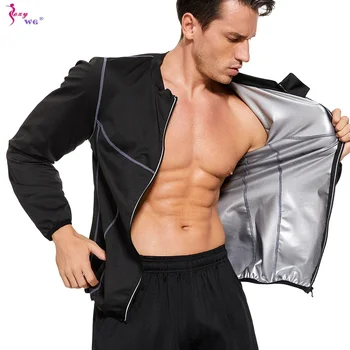 SEXYWG Мужская спортивная куртка для сауны, для похудения, топ для сжигания жира, для похудения, для коррекции фигуры, фитнес, спорт, тренировки в тренажерном зале с длинными рукавами 25