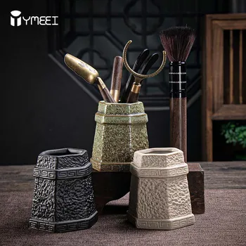 YMEEI Six Джентльменский набор Чайный Сервиз Кунг-фу Чайная церемония Деревянные Инструменты для приготовления чая Банки Посуда Китайский Чайный нож Игла Chaze Tea