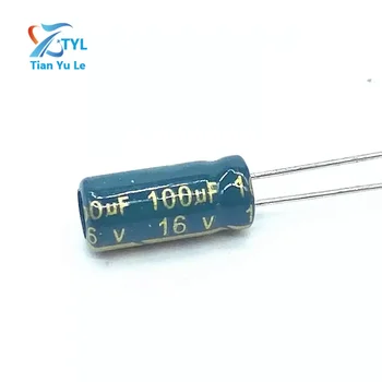 10 шт./лот 100 мкф16 В Низкоомный высокочастотный алюминиевый электролитический конденсатор размером 5*11/16 В 100 мкф 20% 5