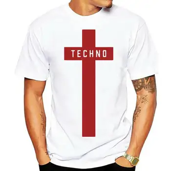 Лето 2023, МУЖСКАЯ футболка с техно-крестовым принтом с коротким рукавом, трендовые повседневные футболки для мужской одежды 14