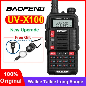 Двусторонняя радиостанция Baofeng UV X100 Walkie Talkie Дальнего действия 50 км Ham CB Радиостанция Модернизация Baofeng UV5R UV10R UV9R Plus 10