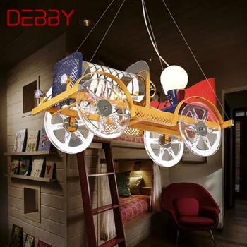 Подвесной светильник DEBBY Children's Car Винтажный светодиодный креативный мультяшный светильник для декора детского сада с дистанционным управлением 17