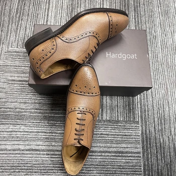 Обувь Hardgoat ™ Кожаная обувь, мужская повседневная деловая одежда, мужская обувь, костюмы, кожаная обувь, свадебная обувь и обувь жениха