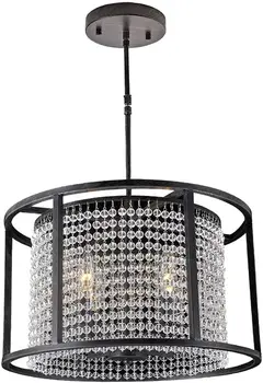 Французский свет, роскошная хрустальная люстра E14, 4-ламповый Промышленный железный подвесной светильник, Современный круглый креативный металлический потолочный светильник Вилла 21