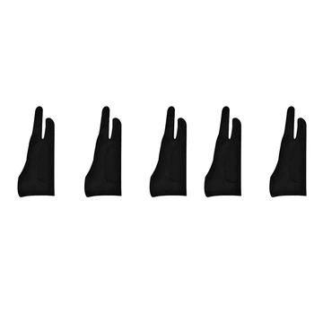 5 Упаковок Перчаток Художника Для Планшета Цифровая Перчатка Для Рисования Двумя Пальцами Утолщенная Перчатка Для Отвода Ладони Для Графического Планшета 8