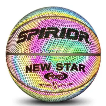 Светоотражающий баскетбольный светящийся баскетбольный мяч для ночной игры, размер 7 29,5, Ночная игра, баскетбол для тренировок, Идеальные подарки 10