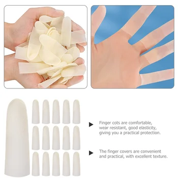 Латексные подставки для пальцев, одноразовый протектор для пальцев, нескользящие накладки для пальцев, антистатический разрез, матовый 20