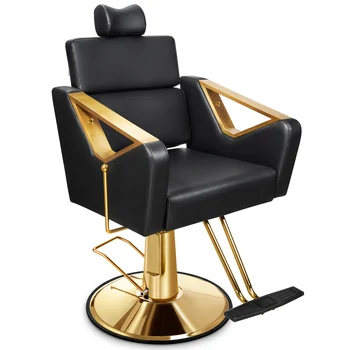 Эргономичное откидывающееся салонное кресло Baasha с регулируемой спинкой и поясничной поддержкой, элегантное кресло для стилиста со съемным подголовником 24