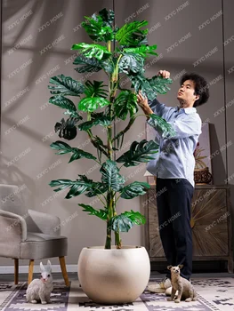 Имитация большого листа Monstera Deliciosa Бионическое растение Монстера, Озеленение, украшения 15