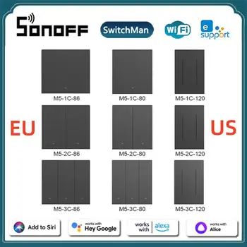 SONOFF Умный Настенный выключатель M5 SwitchMan 80/86/120 1/2/3C EU/US ESP32 WiFi Работает с R5 Alexa Siri Яндекс Алиса Google Home eWeLink 20