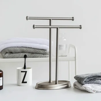 Двухступенчатая вешалка для полотенец, перфорированный стеллаж для хранения в ванной комнате из нержавеющей стали, подвесной стеллаж, полотенцесушитель для ванной комнаты, известный в Интернете, li