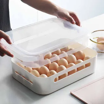 Коробка для яиц с 24 Сетками, Прочный Ящик для хранения, Органайзер, Носки, Домашняя Кухня, Пластиковый Контейнер для яиц, Коробка для хранения, Держатель Лотка для яиц 11