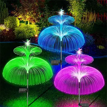 Солнечные огни-медузы, 7 Изменяющих цвет Солнечных садовых фонарей, Водонепроницаемая Уличная цветочная лампа, дорожка для внутреннего двора, ландшафтный декор 5