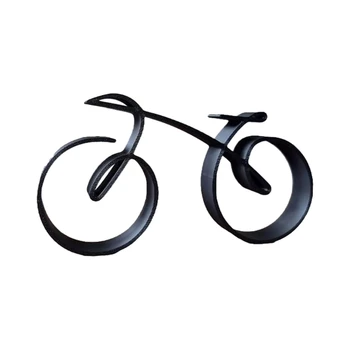 Изящный Настольный Велосипедный орнамент Простая черная велосипедная скульптура Каркасный настольный арт-декор для спальни Украшения дома G5AB 4