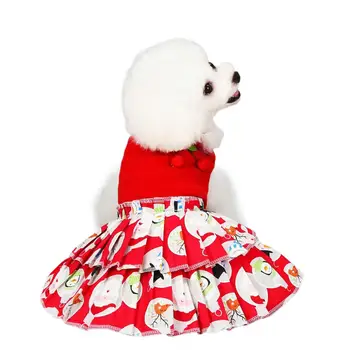 Платье для домашних животных, юбка для Санта-Клауса, Одежда для Рождественского фестиваля для собак 7