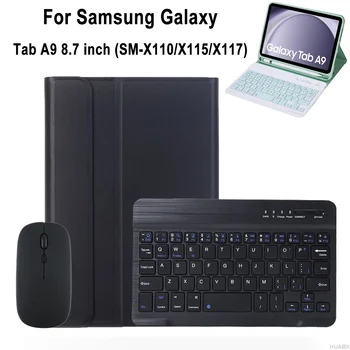 Для Samsung Galaxy Tab A9 8,7-дюймовый чехол, съемная крышка клавиатуры для Samsung Tab A9 SM-X110/X115/X117 6