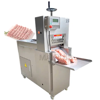 Полноавтоматическая машина для нарезки замороженного мяса, машина для нарезки рулетов из говядины и баранины, мини-машина для нарезки замороженного мяса 8
