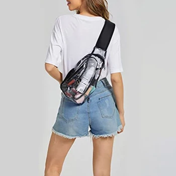 Прозрачная сумка-слинг, маленькая прозрачная сумка через плечо, прозрачная нагрудная сумка, повседневный рюкзак для женщин и мужчин 12
