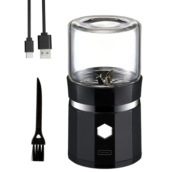 Мини-электрическая кофемолка Портативная кофемолка для измельчения ванили USB перезаряжаемая мельница со щеткой для чистки травяного чая и розмарина 11