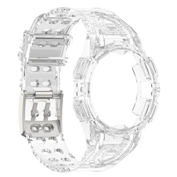 Прозрачный Чехол + Ремешок для Samsung Galaxy Watch 4 6 5 44 мм 40 мм/4 Классический 46 мм браслет из ТПУ Galaxy Watch4 watch5 watch6