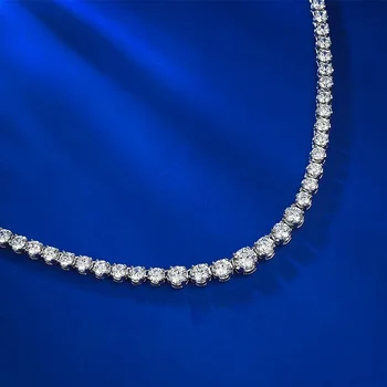 Новое серебряное ожерелье S925, модная цепочка на шею в европейском и американском стиле, бриллиант в виде капли воды, полное бриллиантовое ожерелье в стиле 6