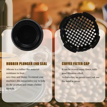 Бумажный колпачок для кофейного фильтра и уплотнительная прокладка на конце поршня, наборы запасных частей, подходящие для кофеварки Aeropress и эспрессо 6