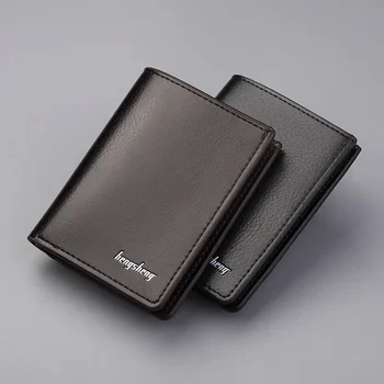 Новый мужской кошелек, тонкая вертикальная сумка с несколькими картами, короткий Корейский ретро-кошелек, модный портативный однотонный цвет 13