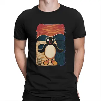 Мужские футболки Scream, хлопковые топы Noot Pingu Pinga Penguin TV, винтажные футболки с круглым вырезом и короткими рукавами, летняя футболка 25