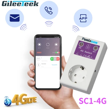 Умный Выключатель Питания EU Socket SC1-WLTE-4G Smart APP Телефон Пульт Дистанционного Управления Сигнализация Отключения Питания с Датчиком Температуры 16A Розетка 20