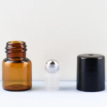 2 бутылочки с роликами для эфирных масел шириной 25x коричневого цвета, экологически чистые и легкие, многоразового использования, герметичные, как показано на рисунке, 2 мл 2