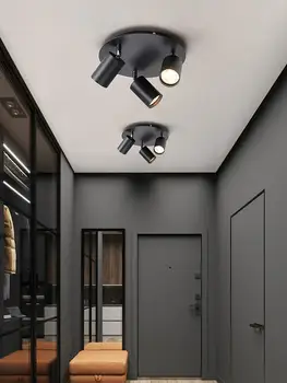 Современный подвесной светильник с 3 точечными светильниками GU10 Регулируемые светодиодные потолочные светильники Для коридоров Столовых Спален Черная Люстра 23