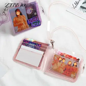 Прозрачный водонепроницаемый маленький кошелек для кредитных карт из ПВХ, бизнес-удостоверение личности, мини-держатель для фотокарточек, чехол для подарка, модный кошелек для девочек 14