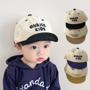 Корейские модные Детские козырьки, бейсболки, весенне-осенние хлопковые солнцезащитные шляпы для детей, новорожденных Мальчиков и девочек 24