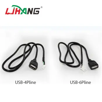 LJHANG 2шт 75 СМ Автомобильный USB-Кабель-Адаптер 4Pin 6Pin Разъем USB-Удлинитель Адаптер Для Android Автомобильного Радио Стерео Usb-Кабель 1
