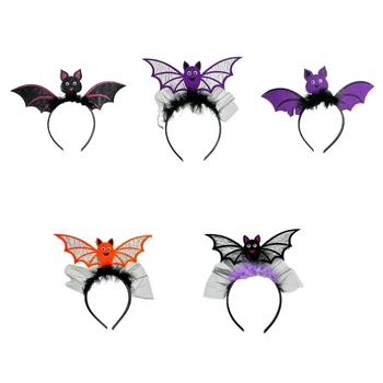 Повязка на голову в форме крыла летучей мыши в готическом стиле, женский спа-макияж, лента для волос, декор для вечеринки на Хэллоуин 22