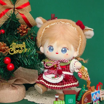 Оригинальный зимний рождественский костюм в стиле снежного оленя, костюм Каваи, 20-сантиметровая плюшевая кукла, нарядная одежда, костюм для косплея 24