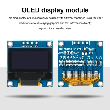 DC 3 3-5 В 0, 96 дюймов, плата для разработки OLED-модуля с разрешением 128 × 64 пикселей, плата цифрового дисплея с портом I2C IIC 8