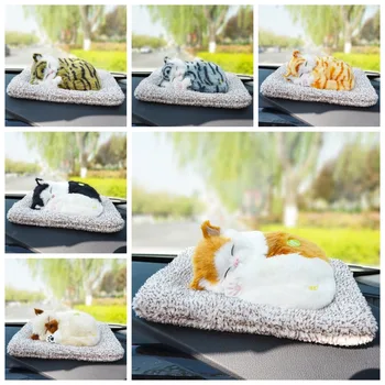 Имитация плюшевых кошек/Собак, мини-кошачий орнамент со звуком, очистка воздуха, Плюшевые кошки со звуком, Креативный котенок