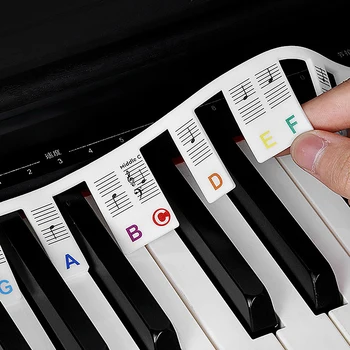 88 Клавиш Многоразовые Наклейки Для Заметок На Силиконовой Клавиатуре Пианино, Идеально Подходящие Для Детей и Начинающих Изучать Наклейки Для Заметок на фортепиано 10