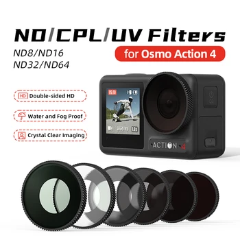Водонепроницаемый фильтр для DJI Action 4 UV CPL ND8, ND16, ND32, ND64, защитные линзы, аксессуары для спортивной камеры